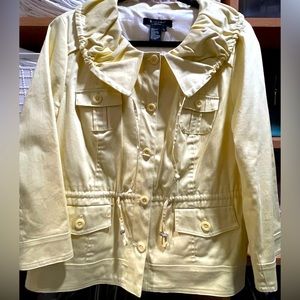 Sandro Sportwear Jacket Pale Yellow Utility Style Size Large or 10/12